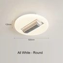 Modern white rectangular bladeless ceiling fan light bedroom