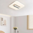 Modern white rectangular bladeless ceiling fan light bedroom