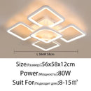 Modern white rectangular dimmable led chandelier bedroom ceiling light