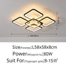 Modern white rectangular dimmable led chandelier bedroom ceiling light