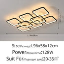 Modern white rectangular dimmable led chandelier bedroom ceiling light