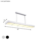 Modern white rectangular island lamp kitchen pendant light