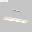 Modern white rectangular island lamp kitchen pendant light