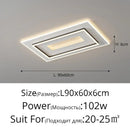 Modern white rectangular led chandelier living room ceiling light