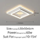 Modern white rectangular led chandelier living room ceiling light