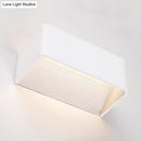 Modern white rectangular wall lamp – bedroom warm white sconce