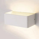 Modern white rectangular wall lamp – bedroom warm white sconce