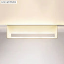 Modern white rectangular wall lamp – bedroom warm white sconce
