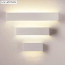 Modern white rectangular wall lamp – bedroom warm white sconce