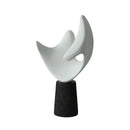Modern white resin sculpture living room decor on wood pedestal
