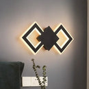 Modern white rhombus led wall sconce bedroom white warm light