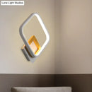 Modern white rhombus wall sconce bedroom led light with wood detail