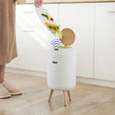 Modern white ribbed 10l luxury sensor trash can kitchen decor