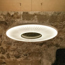 Modern white ribbed circular pendant light dining room hanging lamp