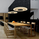 Modern white ribbed circular pendant light dining room hanging lamp