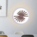 Modern white sector leaf pattern wall light – living room sconce