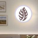 Modern white sector leaf pattern wall light – living room sconce