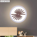 Modern white sector leaf pattern wall light – living room sconce