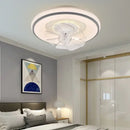 Modern white & silver led ceiling fan living room invisible blades