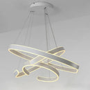Modern white spiral circle rings pendant light dining room