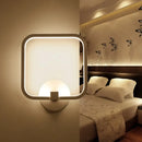 Modern white square acrylic shade led wall light bedroom sconce
