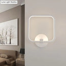 Modern white square acrylic shade led wall light bedroom sconce