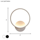 DecorBites™ Modern LED Bedside Wall Light - Aluminum Minimalistic Sconce Lighting in Black/White, 8"/10"/12.5" Dia