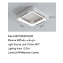 Modern white square bladeless ceiling fan light bedroom led circulator