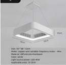 Modern white square bladeless ceiling fan light bedroom led circulator