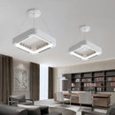 Modern white square bladeless ceiling fan light bedroom led circulator