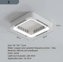 Modern white square bladeless ceiling fan light bedroom led circulator
