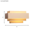 Modern white tiered rectangle wall lamp for bedroom