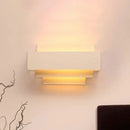 Modern white tiered rectangle wall lamp for bedroom
