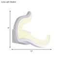 Modern white u-shaped led wall sconce – bedroom warm & white light