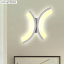 Modern white u-shaped led wall sconce – bedroom warm & white light