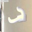 Modern white u-shaped led wall sconce – bedroom warm & white light