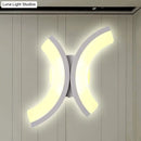 Modern white u-shaped led wall sconce – bedroom warm & white light