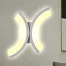 Modern white u-shaped led wall sconce – bedroom warm & white light