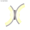 Modern white u-shaped led wall sconce – bedroom warm & white light