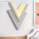 Modern white v-neck flush mount wall light bedroom led sconce