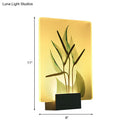 DecorBites™ Modern White Wall Mounted Lamp with Corner LED Mural Lighting and Patterned Acrylic Shade – Flower/Bird Design