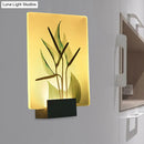 DecorBites™ Modern White Wall Mounted Lamp with Corner LED Mural Lighting and Patterned Acrylic Shade – Flower/Bird Design