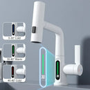 Modern white waterfall digital display basin faucet bathroom mixer
