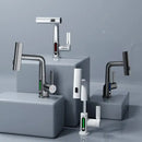Modern white waterfall digital display basin faucet bathroom mixer