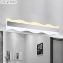 Modern white wave led light fixture – bathroom warm white sconce