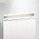 Modern white wave led light fixture – bathroom warm white sconce