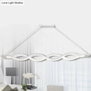 Modern white wave led pendant light dining room island
