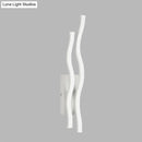Modern white waving acrylic wall lamp fixture – living room led