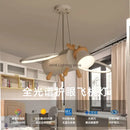 Modern white & wood cartoon deer led pendant light kids bedroom