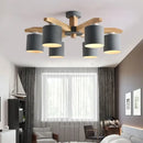 Modern white wood chandelier – kitchen island lighting fixture